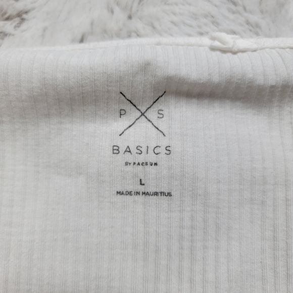 Basics By Pacsun White Ribbed V Neck Cami Tank Top Size L - Picture 8 of 11